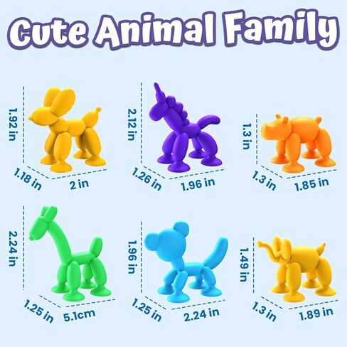 Bath Toys 6 PCS Suction Cup Toys Sensory Toys for Kids Ages 4-8 Boys Girls Stress Release Toys Travel Toys Suction Cup Toys Silicone in Saudi Arabia