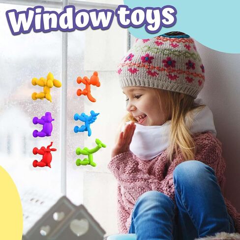 Bath Toys 6 PCS Suction Cup Toys Sensory Toys for Kids Ages 4-8 Boys Girls Stress Release Toys Travel Toys Suction Cup Toys Silicone in Saudi Arabia