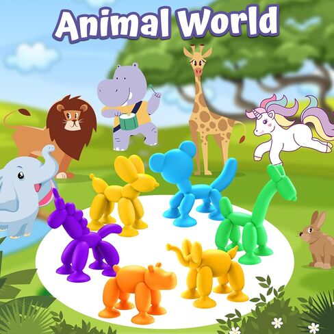 Bath Toys 6 PCS Suction Cup Toys Sensory Toys for Kids Ages 4-8 Boys Girls Stress Release Toys Travel Toys Suction Cup Toys Silicone in Saudi Arabia