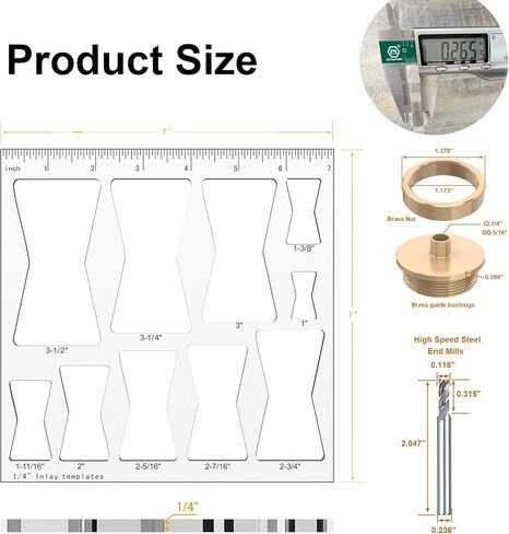 10 in 1 Router Templates for Woodworking,Butterfly Inlay Template,Wood Bowtie Router Templates Jig Bowtie Inlay Kit for Precise,Cuts Butterfly Inlay Template Decorative in Saudi Arabia