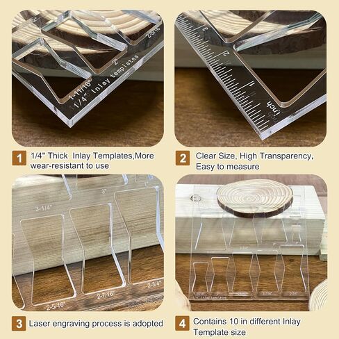 10 in 1 Router Templates for Woodworking,Butterfly Inlay Template,Wood Bowtie Router Templates Jig Bowtie Inlay Kit for Precise,Cuts Butterfly Inlay Template Decorative in Saudi Arabia