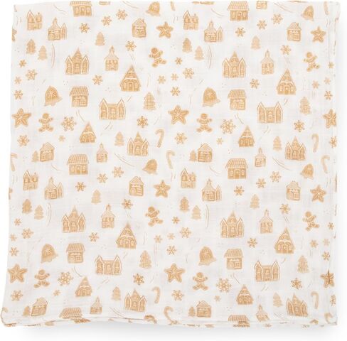 Little Unicorn - Cotton Muslin Swaddle Blanket | Single | 100% Cotton | Super Soft | Newborns and Infants | 47" x 47" | Unisex (Gingerbread Village) in Saudi Arabia