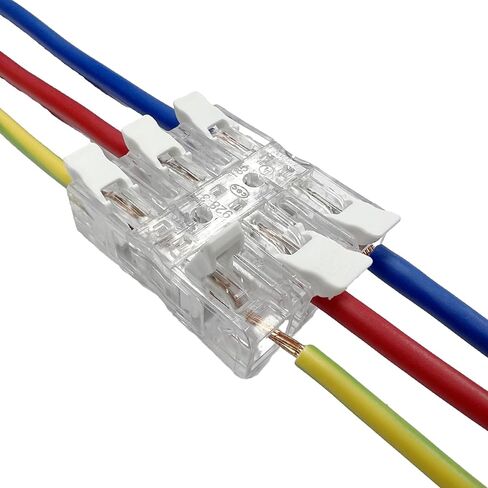 Inline Lever Wire Connectors Nuts, Dicio 50 pcs Clear Wire Compact Connectors Electrical Inline Splicing Conductor Connector 4 Port Butt Insulated Splice Wire Terminals Connectors Kit for 24-12 AWG in Saudi Arabia