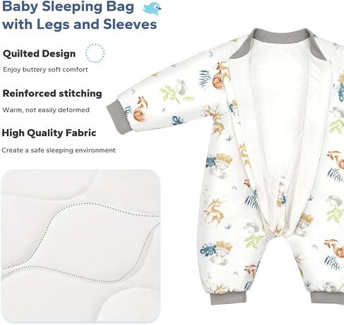 ZIGJOY Toddler Sleep Sack with Feet 2.5 TOG Baby Sleep Sack with Legs Toddler Wearable Blanket with 2-Way Zipper Soft for Infant Boy Girl 12-24 Months, Animal Art in Saudi Arabia