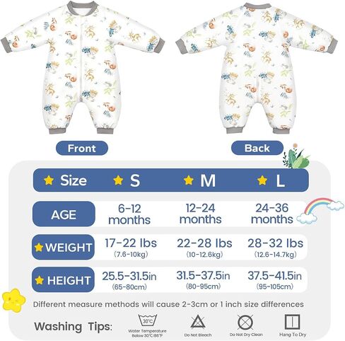 ZIGJOY Toddler Sleep Sack with Feet 2.5 TOG Baby Sleep Sack with Legs Toddler Wearable Blanket with 2-Way Zipper Soft for Infant Boy Girl 12-24 Months, Animal Art in Saudi Arabia