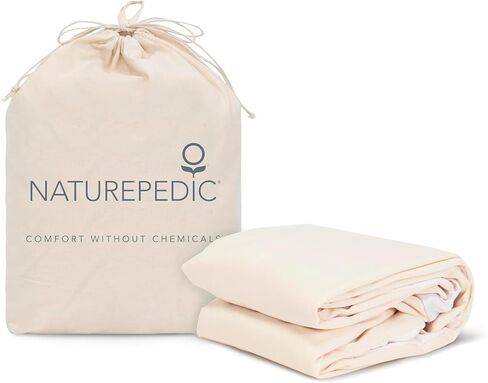 وسادة حماية مرتبة عضوية مقاومة للماء من Naturepedic - غطاء مرتبة قابل للغسل وإعادة الاستخدام - وسادات سرير عالية الامتصاص لسلس البول - غطاء مناسب للتنفس لكامل 9 "-16" in Kuwait