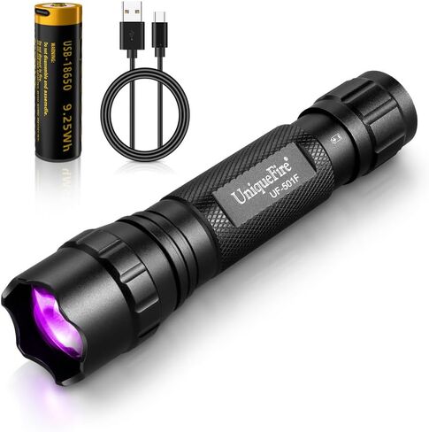 UniqueFire 501B 395nm UV Flashlight Blacklight Portable Black light for Resin Curing,Pet Urine Detection, Antique jade,etc in Saudi Arabia