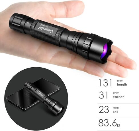 UniqueFire 501B 395nm UV Flashlight Blacklight Portable Black light for Resin Curing,Pet Urine Detection, Antique jade,etc in Saudi Arabia