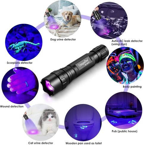UniqueFire 501B 395nm UV Flashlight Blacklight Portable Black light for Resin Curing,Pet Urine Detection, Antique jade,etc in Saudi Arabia