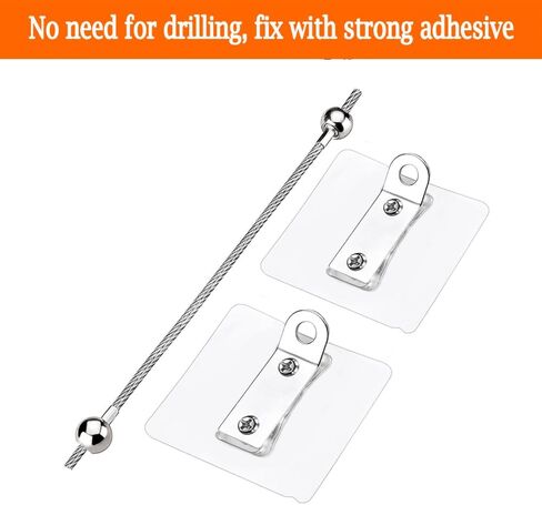 Furniture Anchors 4 Pairs No Drill Heavy Duty Anchors Fridge Lock Adjustable Self-Adhesive Safety Anti Tip Straps for Baby Proofing 220lbs Tension Earthquake Resistant Metal Straps Prevent Falling in Saudi Arabia