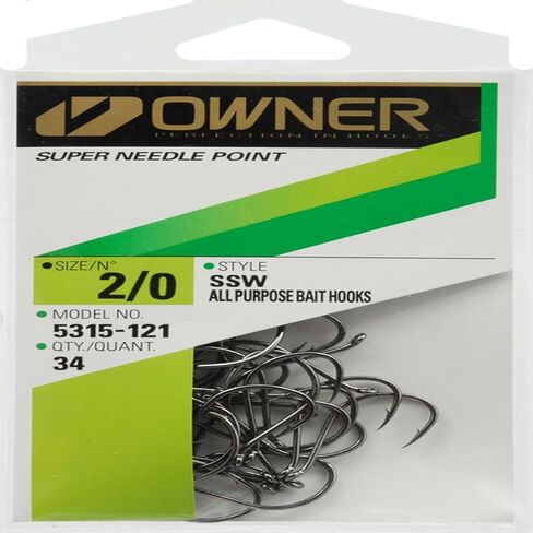 Owner SSW Needle Point Hooks: Black 1/0 Pro Pk in Saudi Arabia