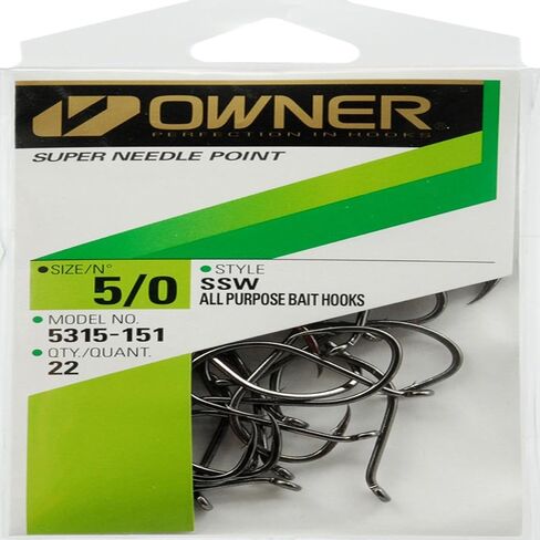 Owner SSW Needle Point Hooks: Black 1/0 Pro Pk in Saudi Arabia