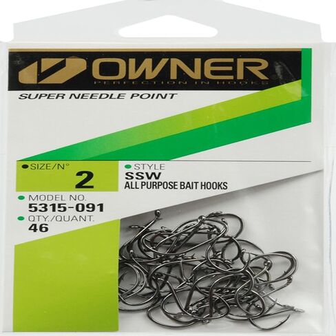 Owner SSW Needle Point Hooks: Black 1/0 Pro Pk in Saudi Arabia