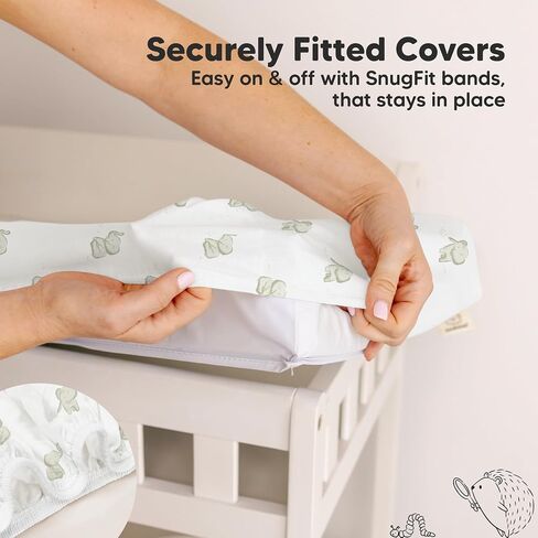 2-Pack Organic Changing Pad Covers for Girl, Boy, Neutral - 100% Cotton Changing Table Pad Cover, Soft Baby Nursery Diaper Changing Pad Sheets, Contour Changing Pads Liners, Change Pad Cover (Elly) in Saudi Arabia
