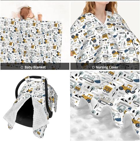 Cars Truck Tractor Baby Car Seat Canopy Nursing Cover for Newborn Car Seat Breastfeeding Covers Blanket Newborn Shower Gift in Saudi Arabia