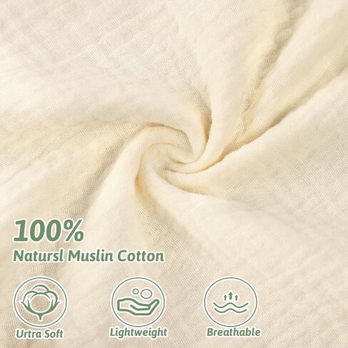 GFU Muslin Nursing Pillow Covers 2 Pack, Soft Feeding Pillow Slipcover for Breastfeeding Moms, Removable Case for Baby Girl and Boy (Beige,Green) in Saudi Arabia