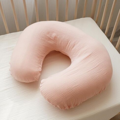 Konssy Muslin Nursing Pillow Covers, Soft and Adorable Nursing Cover for Breastfeeding Pillows, Pillow Slipcover for Baby Girls Boys Newborn in Saudi Arabia
