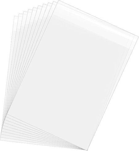 uxcell 13.4"x 9.4" Acid-Free Picture Sleeve, 50 Pack Crystal Clear Photo Sleeves Storage Bags Transparent Sealing Bag for 9"x 11" Art Prints, Pictures, Photos, Frame Mats Mattes in Saudi Arabia