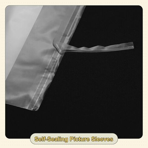uxcell 13.4"x 9.4" Acid-Free Picture Sleeve, 50 Pack Crystal Clear Photo Sleeves Storage Bags Transparent Sealing Bag for 9"x 11" Art Prints, Pictures, Photos, Frame Mats Mattes in Saudi Arabia