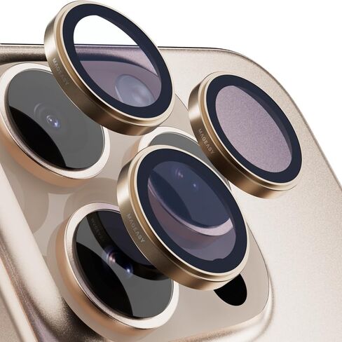 MAGEASY Sapphire Lens Protector for iPhone 16 Pro 6.3" & iPhone 16 Pro Max 6.9" (3 Lens) - Titanium Black | Lenz in Saudi Arabia