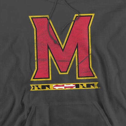 University of Maryland Official Distressed Primary Unisex Adult Pull-Over Hoodie in Saudi Arabia