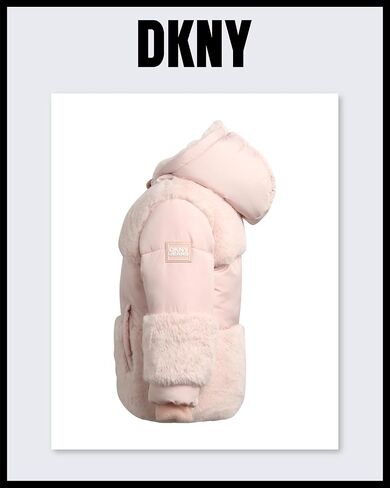 DKNY Infant Toddler Baby Girls' Winter Coat- Polar Fleece Lined Hooded Quilted Bubble Puffer Jacket for Girls (12M-4T) in Saudi Arabia