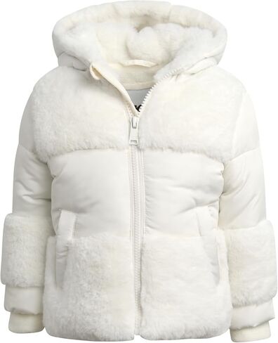 DKNY Infant Toddler Baby Girls' Winter Coat- Polar Fleece Lined Hooded Quilted Bubble Puffer Jacket for Girls (12M-4T) in Saudi Arabia
