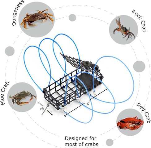 AirFly Crab Bait Small Cage for Crab Loops, Traps, Pots, Hoop Nets, Weighted Vinyl-Coated Wire, 4"x2"x1" in Saudi Arabia