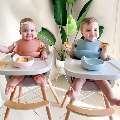 Mallify 3-in-1 Wooden High Chair, Convertible High Chairs for Babies and Toddlers, Baby Highchair with Adjustable Legs & Dishwasher-Safe Tray, Sleek Hardwood & Premium PU Cushion, Beige in Saudi Arabia