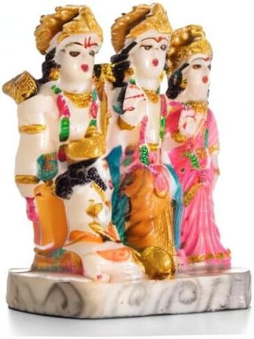 tarini Gallery God Statue Sculpture Idol تمثال عرض ديكور مرسومة يدويًا للمنزل والمكتب Pooja Ghar Temple Décor والهدايا (Ram Darbar) in Kuwait