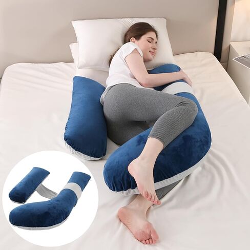 Pregnancy Pillows, Full Body Pillow for Maternity with Detachable & Adjustable Pillow Cover, Support for Back, Legs, Belly, HIPS and Pregnancy Must Haves,Grey in Kuwait