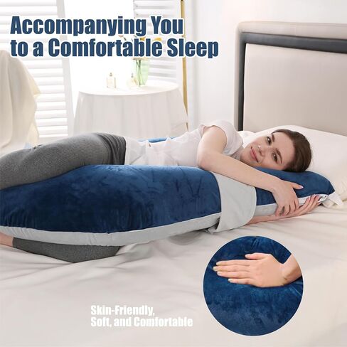 Pregnancy Pillows, Full Body Pillow for Maternity with Detachable & Adjustable Pillow Cover, Support for Back, Legs, Belly, HIPS and Pregnancy Must Haves,Grey in Kuwait