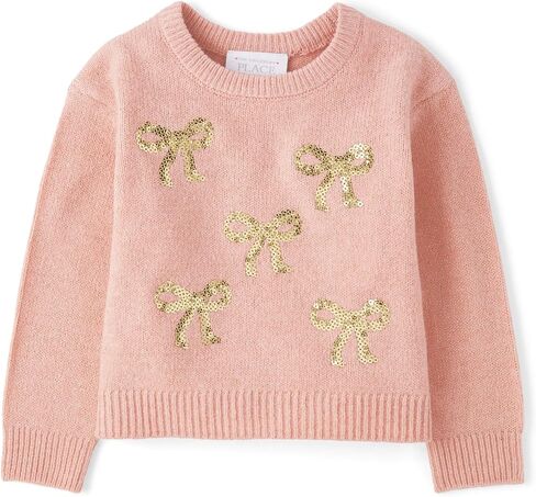 The Children's Place Baby Girls' and Toddler Long Sleeve Crew Neck Pullover Sweater in Saudi Arabia