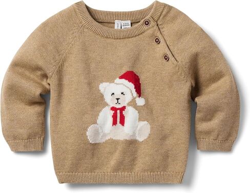 Janie and Jack Baby Girls' Santa Bear Icon Sweater (Infant) in Saudi Arabia