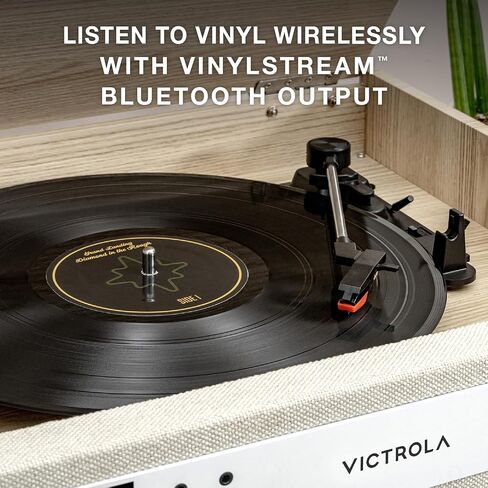 Victrola Century 6-in-1 Vinyl Record Player & Music Center - 3-Speed Turntable, CD & Cassette Player, VINYLSTREAM, Bluetooth & 3.5mm Aux, Record Player with Speakers, Mid Century Design, Walnut in Saudi Arabia