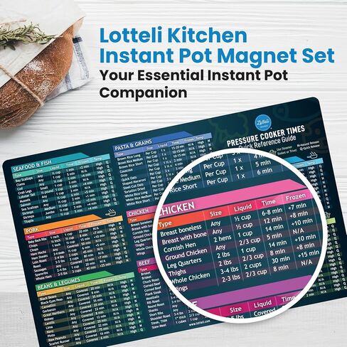 مجموعة مغناطيس ورقة الغش للوعاء الفوري - ملحقات طناجر الضغط أوقات الطهي - ملحقات إنستابوت - ملحقات الوعاء الفوري - مغناطيس الدليل المرجعي السريع - أبيض in Saudi Arabia