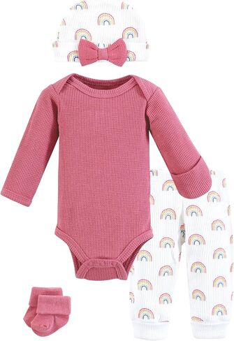 Hudson Baby Unisex Thermal Preemie Layette Set 4pc Long Sleeve Outfit in Kuwait