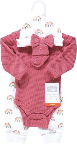 Hudson Baby Unisex Thermal Preemie Layette Set 4pc Long Sleeve Outfit in Kuwait