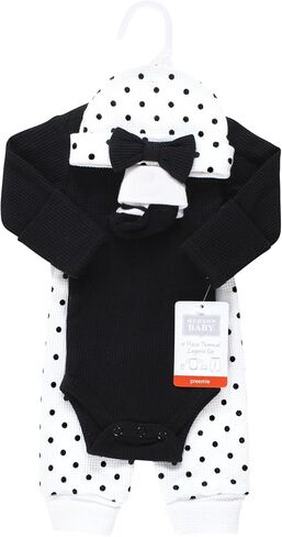Hudson Baby Unisex Thermal Preemie Layette Set 4pc Long Sleeve Outfit in Kuwait