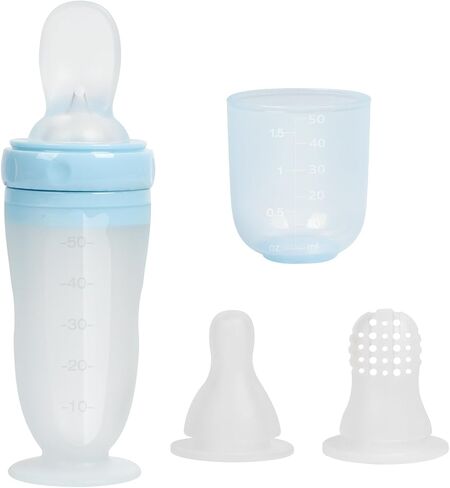 Silicone Baby Bottle Dispenser 3 in 1 with Silicone Dispensing Spoon, Pacifier and Puree Feeding Nipple, Baby Weaning Multi-Functional Feeder in Saudi Arabia
