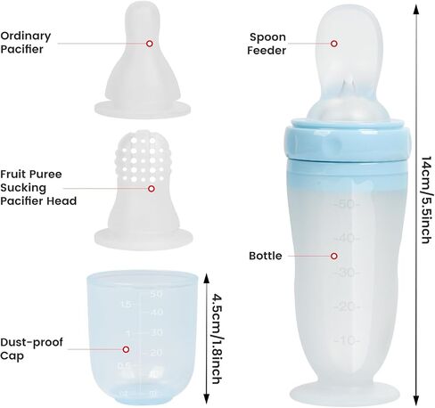 Silicone Baby Bottle Dispenser 3 in 1 with Silicone Dispensing Spoon, Pacifier and Puree Feeding Nipple, Baby Weaning Multi-Functional Feeder in Saudi Arabia