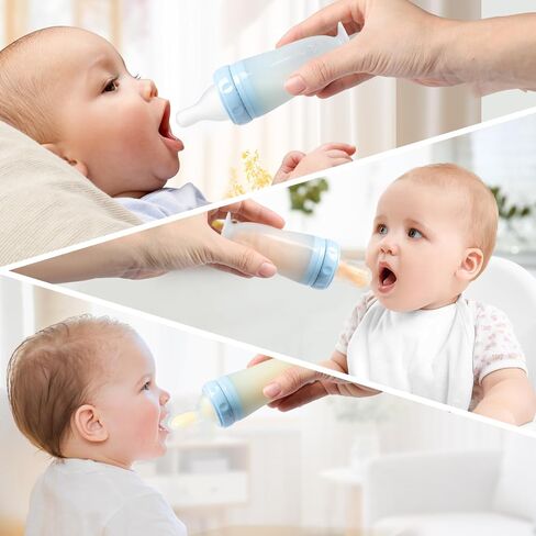 Silicone Baby Bottle Dispenser 3 in 1 with Silicone Dispensing Spoon, Pacifier and Puree Feeding Nipple, Baby Weaning Multi-Functional Feeder in Saudi Arabia