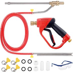 Pressure Washer Sand Gun Blaster Kit with Gun, 5000 PSI Sand Gun Blaster for Pressure Washer with 4 PCS Replacement Nozzle & 1/4'' Quick Disconnect Wet Abrasive Sand Gun Blaster Attachment