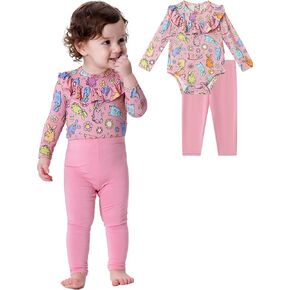 Bamboo Viscose Baby Girls' Clothing for Winter and Fall Long Sleeve Bodysuit and Pants Baby Outfits