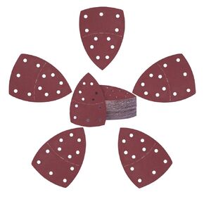 50PCS Mouse Detail Sander Sandpaper Hook and Loop 11-Holes Triangular Sanding Sheets for Mouse Sanders - Mixed Grits Coarse to Fine 40/60/80/100/120/180/240/320/400/600 Grits