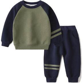 Toddler Baby Boy Fall Clothes Set Cartoon Print Pullover Sweatshirt & Sweatpants Stylish Infant Winter Outfits 18M-6T
