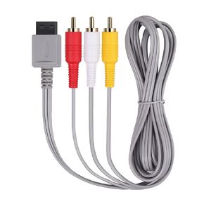 Gamer Gear AV TV Cable with 3 RCA Plugs Compatible with Wii & Wii U Console. 5.9 Feet AV Cable Lead - Flexible & Tangle Free Composite Cable