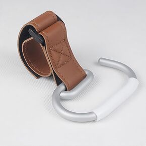 Stroller Hook – Aluminum Hook with Velcro Strap, Lightweight, Durable, Customizable Placement for All Occasions (Black, 2-Pack)