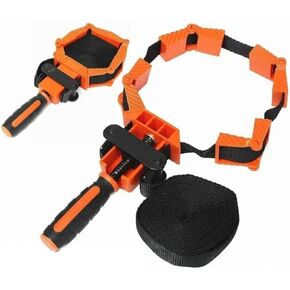 4M/13ft Band Clamps Woodworking Straps,Ratchet Corner Miter Vise Framing Tool for Adjustable Picture Frames (1pc)