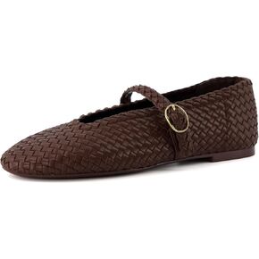 CUSHIONAIRE Bistro Mary Jane Flats for Women, Woven Ballet Flats Shoes with Strap and Memory Foam for All-Day Comfort in Saudi Arabia